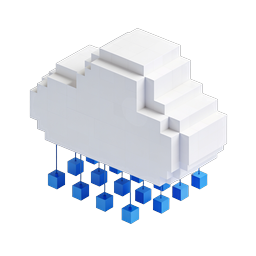 Isometric Cloud Computing Cube Icon - Data Storage Symbol