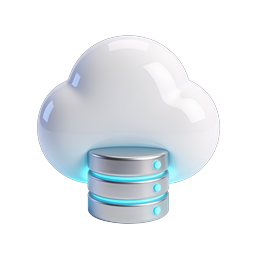 Cloud Database Server Icon - 3D Technology Illustration