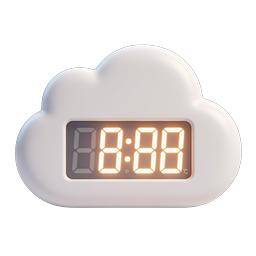 Icono de reloj digital en la nube - Diseño de pantalla LED moderno
