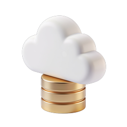 Cloud Finance 3D Icon | Gold Coins with Cloud