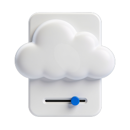Cloud Mobile Slider Icon - 3D Clay Style Design
