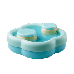 Cloud-Shaped Inflatable Pool 3D Icon - Pastel Blue Design