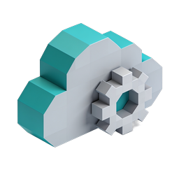 Cloud Settings 3D Isometric Icon | Technology Gear