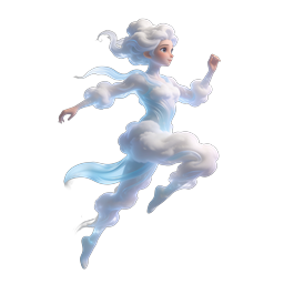 Ethereal Cloud Spirit Character - 3D Fantasy Illustration
