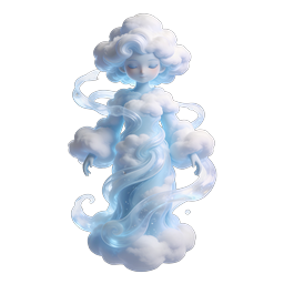 Ethereal Cloud Spirit Goddess 3D Icon | Fantasy Character