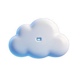 3D Cloud Storage Icon - Realistic Blue Cloud