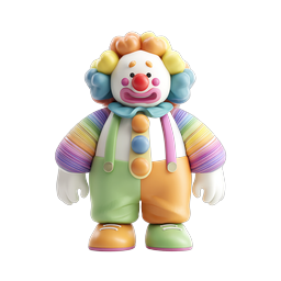 Colorful 3D Clown Character Icon - Playful Carnival Design