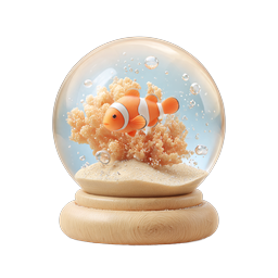 Clownfish Aquarium Snow Globe - Tropical Marine Icon