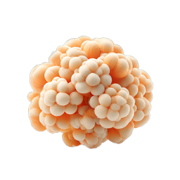Organic Cluster of Peach Spheres 3D Icon