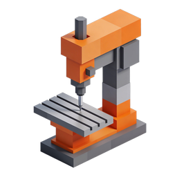 Stylized CNC Machine Icon for Manufacturing and Automation
