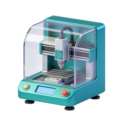 Desktop CNC Milling Machine Icon - 3D Industrial