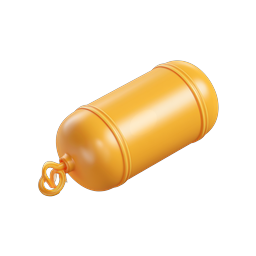 CO2 Cartridge Gas Canister Icon - 3D Realistic Pressure Tank