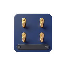 Coat Rack Icon - Premium 3D Realistic Wall Hooks Design