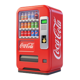 Coca-Cola Vending Machine Icon - 3D Realistic Style