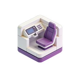 Futuristic Cockpit Control Station 3D Isometric Icon