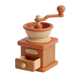 Icono de molinillo de café manual 3D | utensilio de cocina vintage