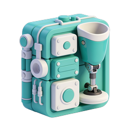 3D Coffee Machine Icon - Clay Style Espresso Maker