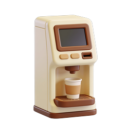 3D Clay Coffee Machine Icon - Espresso Maker
