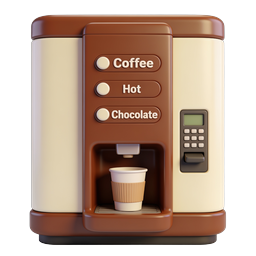 Coffee Vending Machine 3D Icon | Cafe Beverage Dispenser