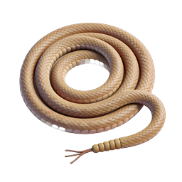 Coiled Rattlesnake Realistic 3D Icon | Wildlife Snake