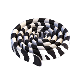 Coiled Black and White Snake Icon - Realistic 3D Render