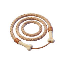 Ícone de chicote enrolado com cabos de osso - Estilo Western