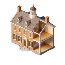 Colonial Brick House Isometric Icon | Premium Real Estate Asset