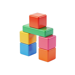 Colorful 3D Blocks Icon - Vibrant Stacked Cubes Design