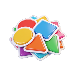 Colorful 3D Geometric Shapes Icon - Glossy Design