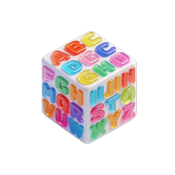 Colorful Alphabet Cube Icon | 3D Educational Icon
