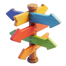 Colorful Arrow Signpost 3D Icon for Navigation Design