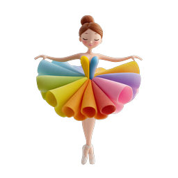Colorful Ballet Dancer Icon - Creative Arts Illustration