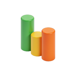 Colorful 3D Bar Chart Icon - Data Visualization