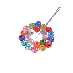 Colorful Beads and Needle Craft Icon - 3D Render