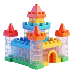 Colorful Toy Castle Made of Building Blocks Icon