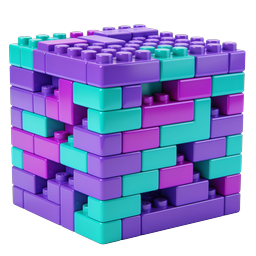 Colorful 3D Building Block Cube Icon
