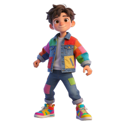 Colorful Cartoon Boy Character - 3D Rendered Avatar
