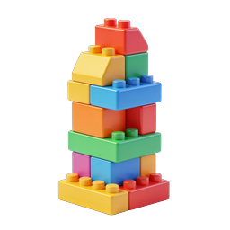 Colorful Building Blocks Tower - 3D Toy Block Icon
