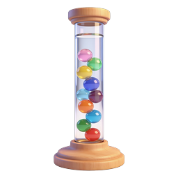 Colorful Candy Glass Tube with Wooden Base 3D Icon