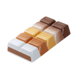 Colorful Chocolate Bar Icon - Realistic 3D Candy Illustration