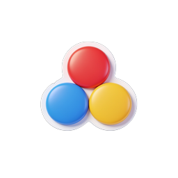 Colorful Three Circles 3D App Icon - Red Blue Yellow