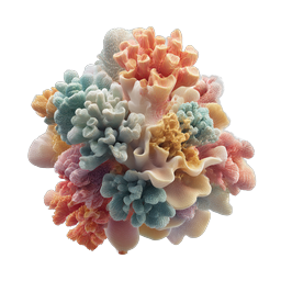 Colorful Coral Cluster Icon - 3D Realistic Marine Life