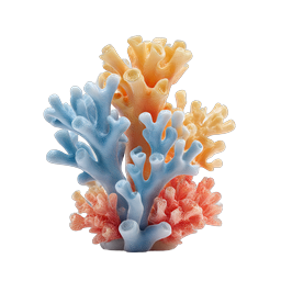 Colorful 3D Coral Reef Icon - Vibrant Marine Life