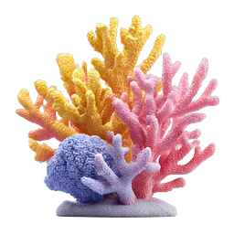Colorful Coral Reef 3D Icon - Ocean Marine Life