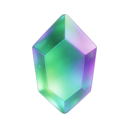 Colorful Crystal Gem Icon - 3D Hexagonal Glass