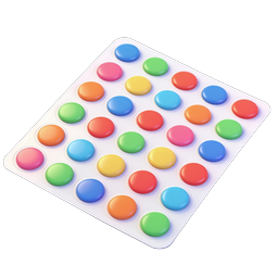 カラフルなドットステッカーシートのアイコン - 3Dレンダリング