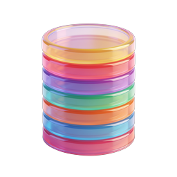 Colorful Glass Discs Stack - Vibrant 3D Render Icon