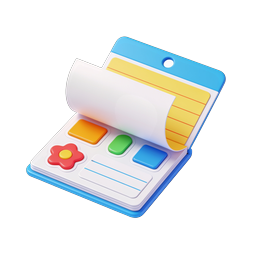 Colorful 3D Notebook Planner Icon for Creative Apps
