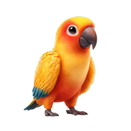 Colorful Parrot Icon - 3D Sun Conure Illustration