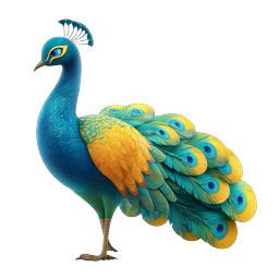 Colorful Peacock Bird Illustration | Exotic Wildlife Icon